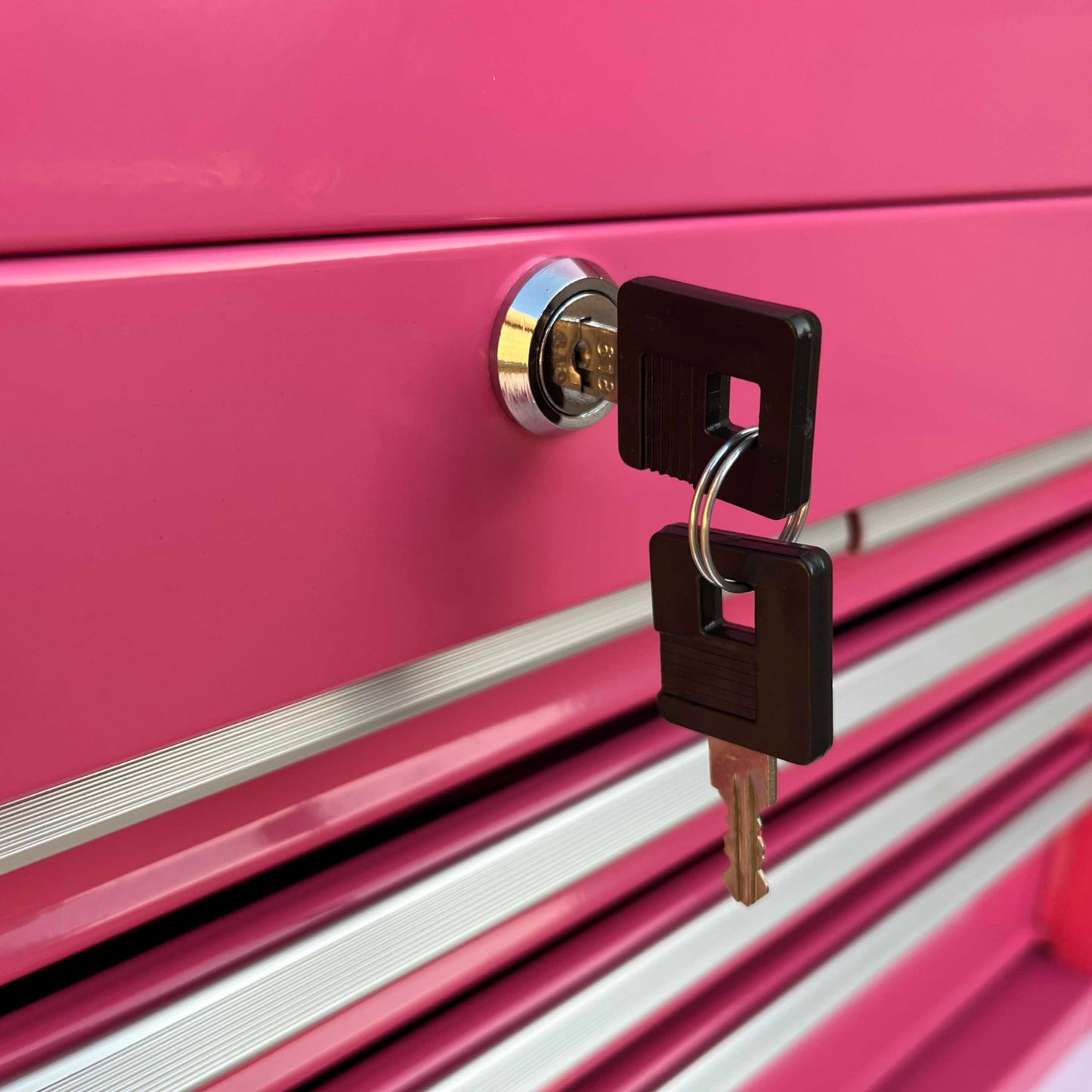 Workington Portable Metal Tool Chest with 6 Drawers, 24" 6-Drawer Tool Chest Cabinet with Ball Bearing Drawer Slides, Steel Tool Storage Box Organizer 4005 Pink