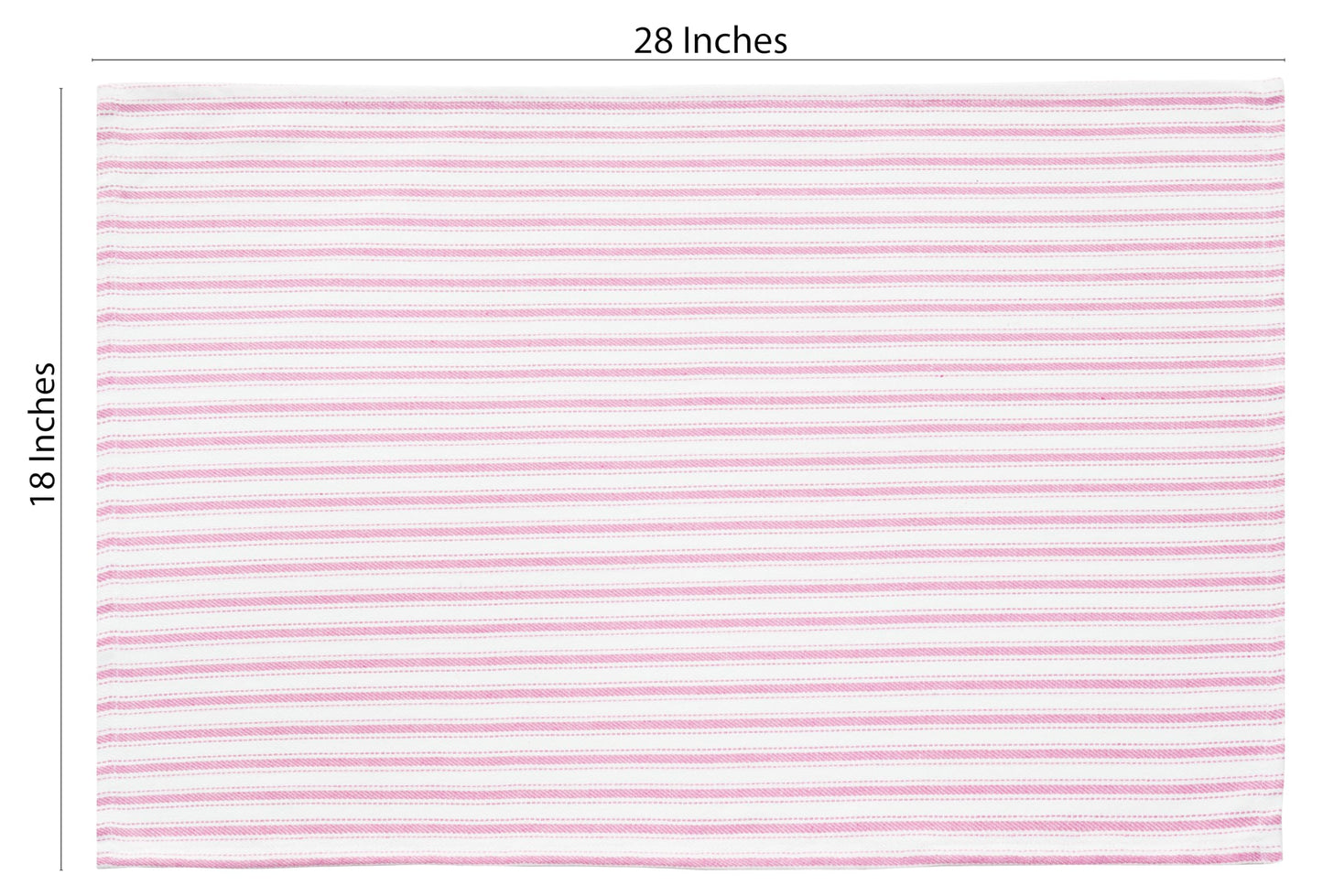 PurpleEssences Stripe Kitchen Towels - Set of 6, 18x28 Inch - 100% Cotton, Absorbent & Reusable Dish Towels with Hanging Loop French-Inspired Style - Spring Easter Summer - Pink