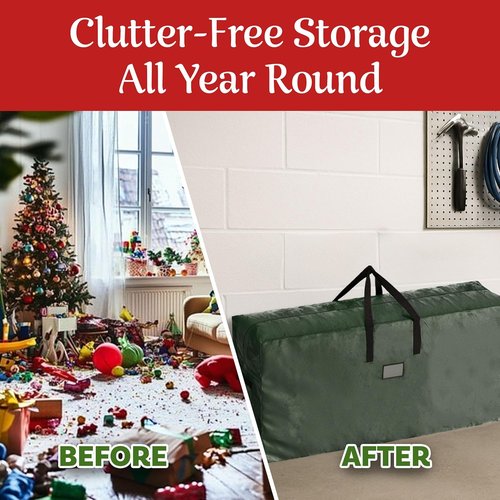 Elf Stor Christmas Tree Storage Bags - Extra-Large Set of 2 for 9-Foot Artificial Trees | Green Totes