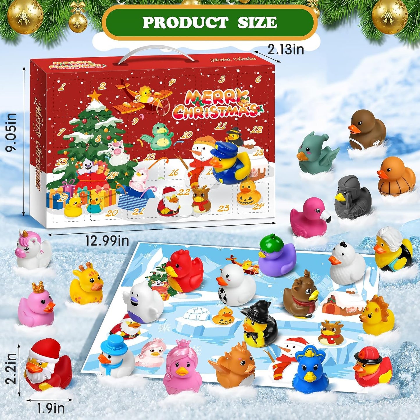 Rubber Duck Advent Calendar 2025 - 24 Days of Fun Christmas Countdown Toys for Kids