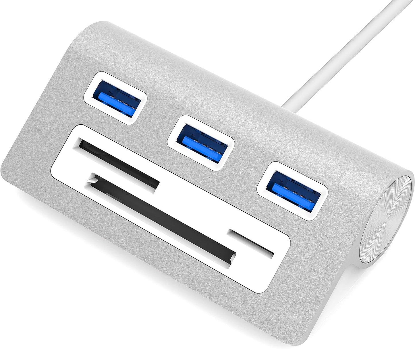 SABRENT 3 3.0 1 (12" Premium Port Aluminum USB Hub with Multi in Card Reader Cable) for iMac, All MacBooks, Mac mini