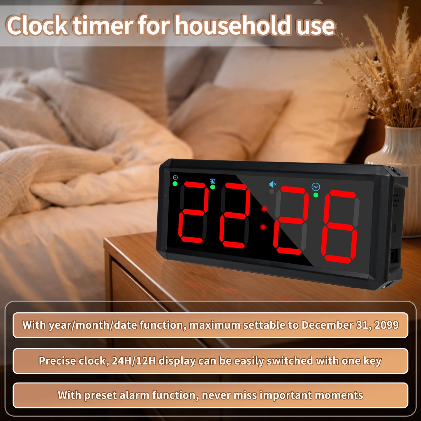 SMAHEAT 2.1-inch 4-Digit Quick Stopwatch Timer, Suitable for Fitness Training, Event Timing, Study and Daily Office use