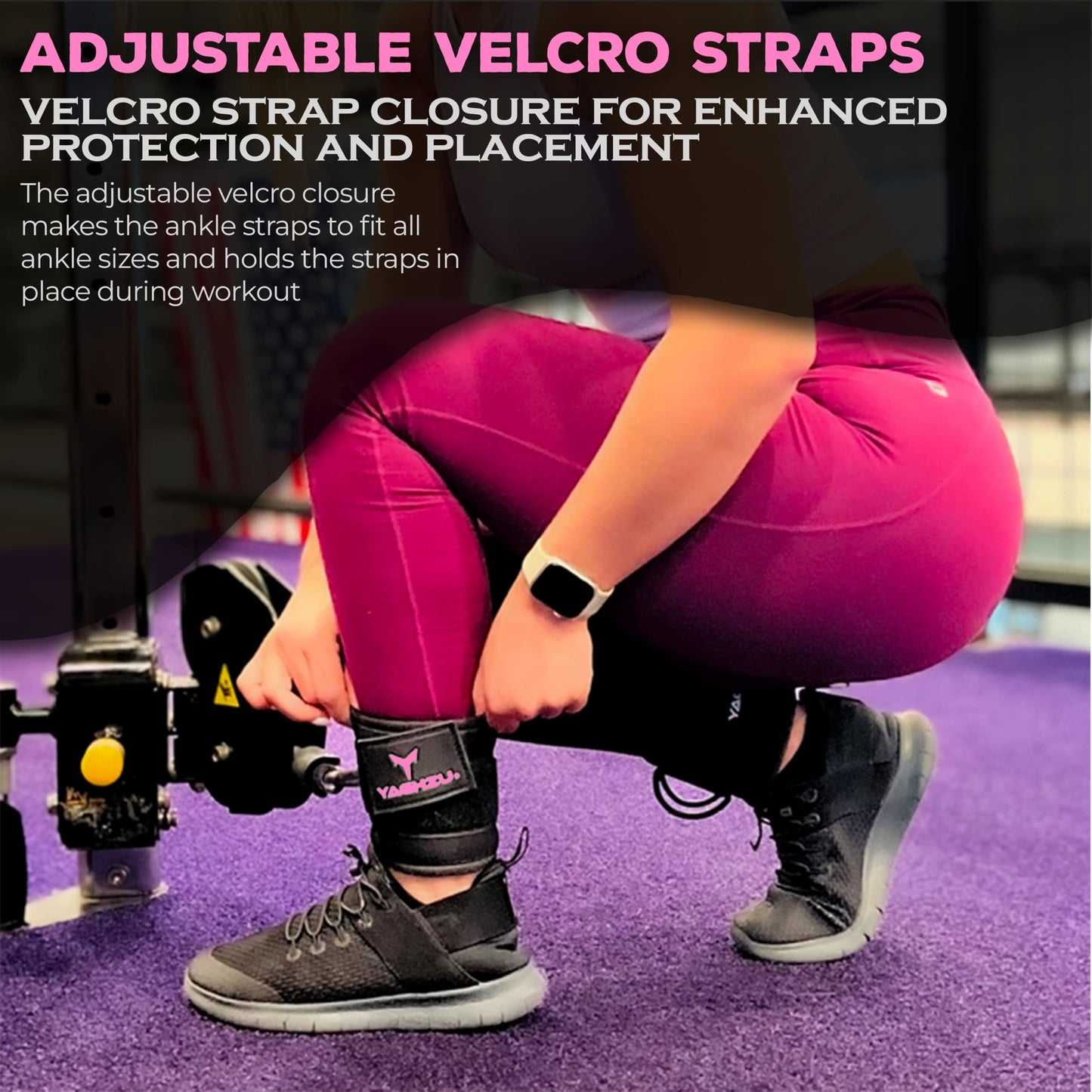 YAGHZU Ankle Straps for Cable Machines Women, Glute Kickback Cable Machine Attachments, Gym Ankle Cuffs, Wrist Cuffs for Workout, Leg Training Accessory, Fitness Gear for Home or Gym