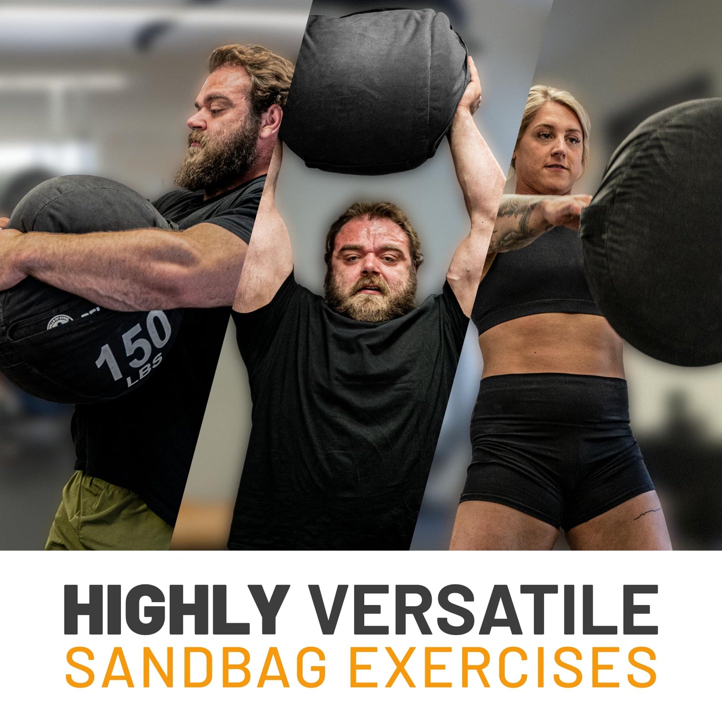 Strongman Sandbag for Working Out [Bells of Steel] Fitness Sand Bag Sacks, Commercial and Home Gym Sand Bags for Weight Training with Handles for Workout - 50 lb