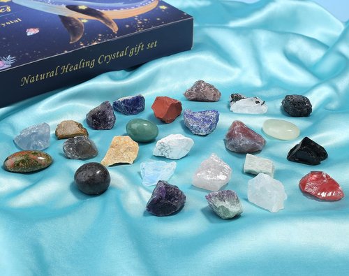 DUQGUHO Crystal Advent Calendar 2025 - 24-Day Countdown with Gemstones for Yoga & Meditation
