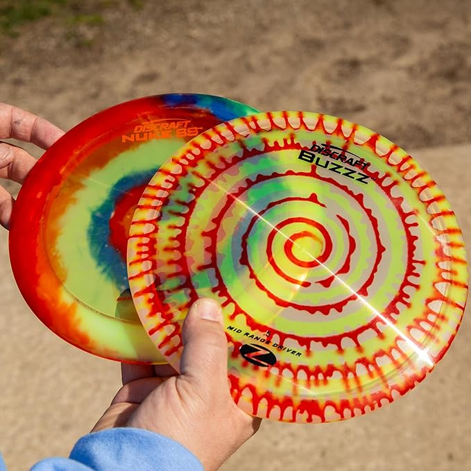 Discraft Z Fly-Dye Two Pack – Disc Golf Set | Buzzz & Nuke SS | Zone & Raptor | Sol & Avenger SS | Perfect for Men, Women, and Kids | Disc Weight, Color & Foil Will Vary