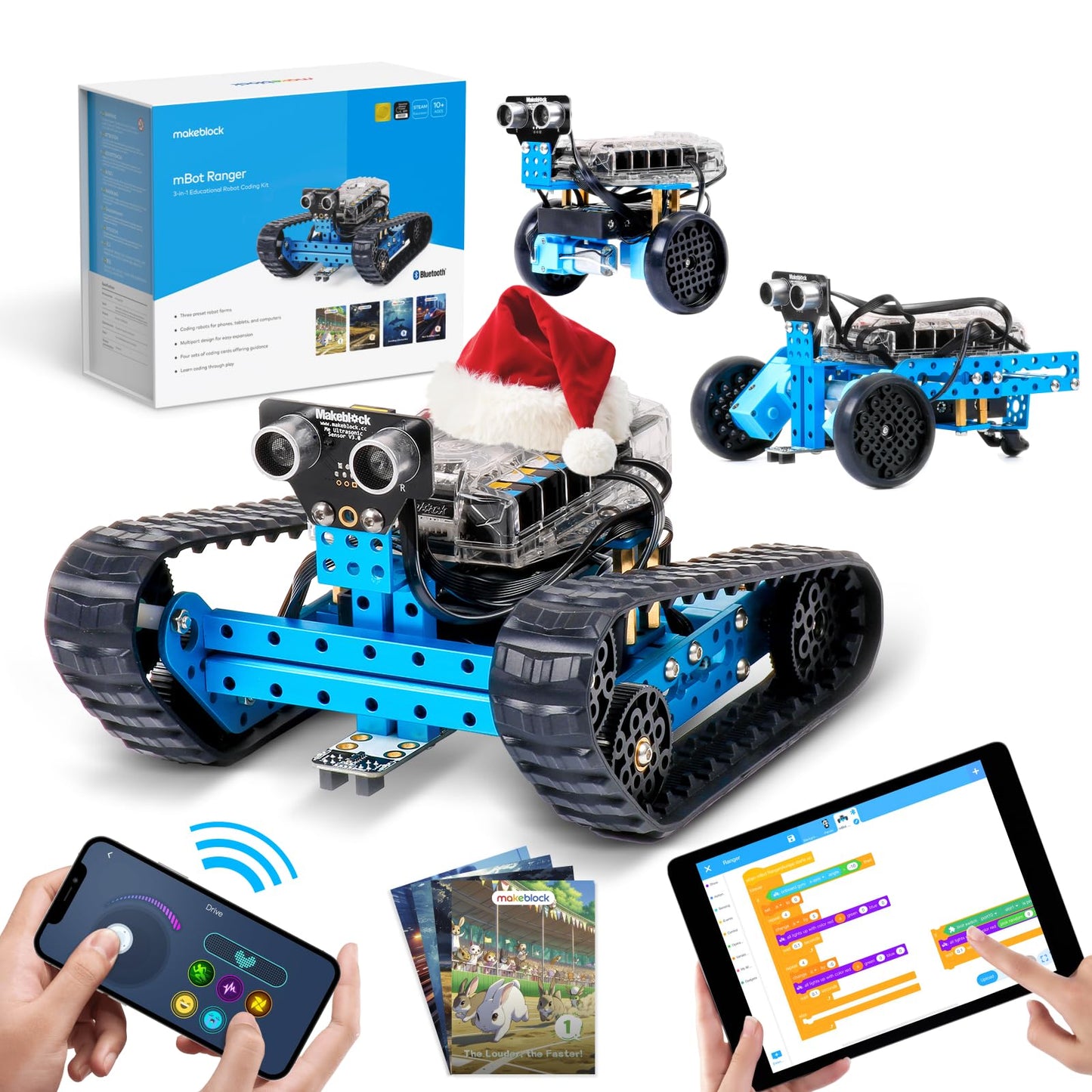 Makeblock mBot Ranger 3 in 1 Robotics for Kids Age 8-12, Coding Robot for Arduino Scratch Learning with Coding Box, 16 Coding Projects STEM Science Kit, Robot Toys Gift for Kids Ages 10+