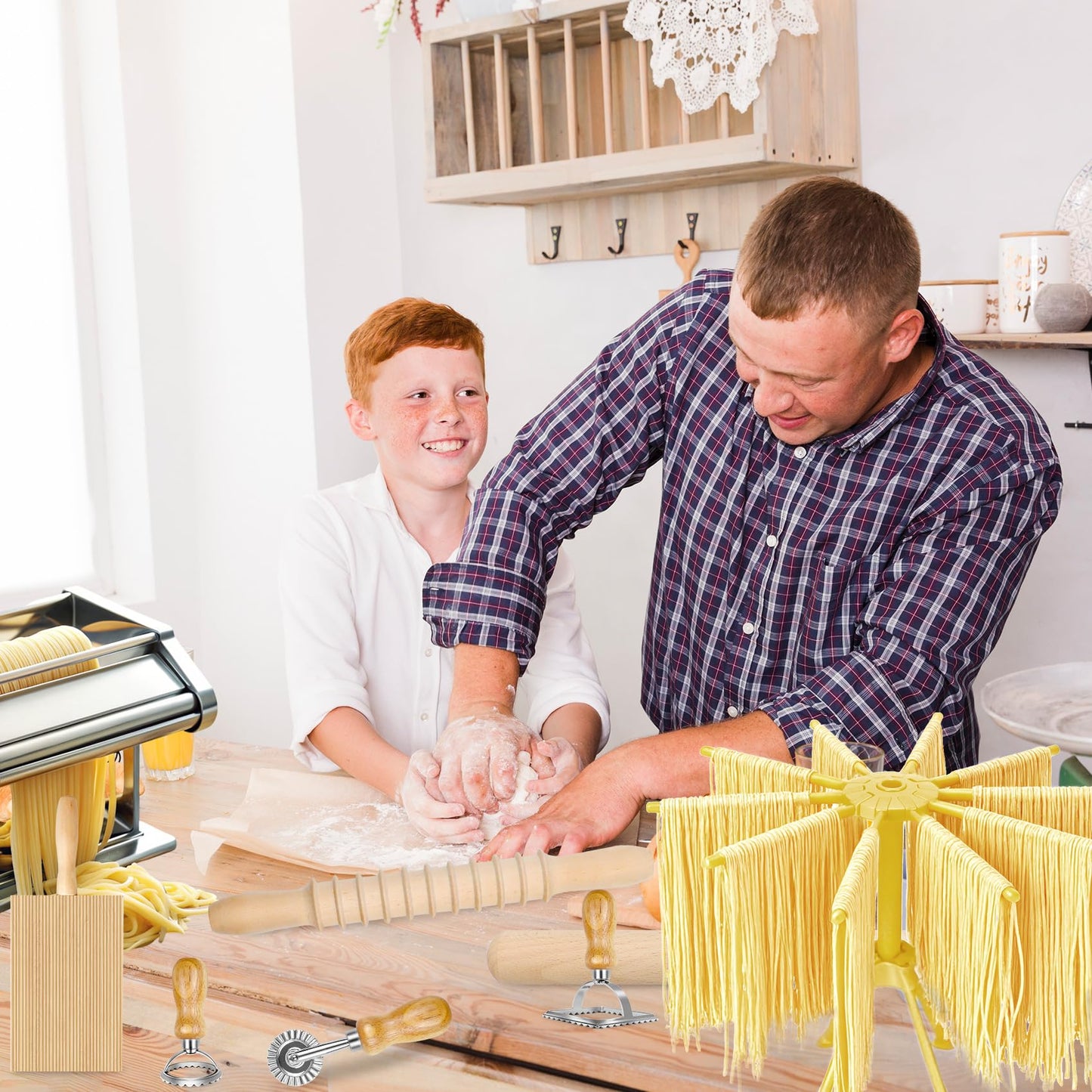 Pasta Making Tools Set, 13 PCS Pasta Making Kit Pasta Making Accessories Homemade Noodle Kit Ravioli Cutter Set