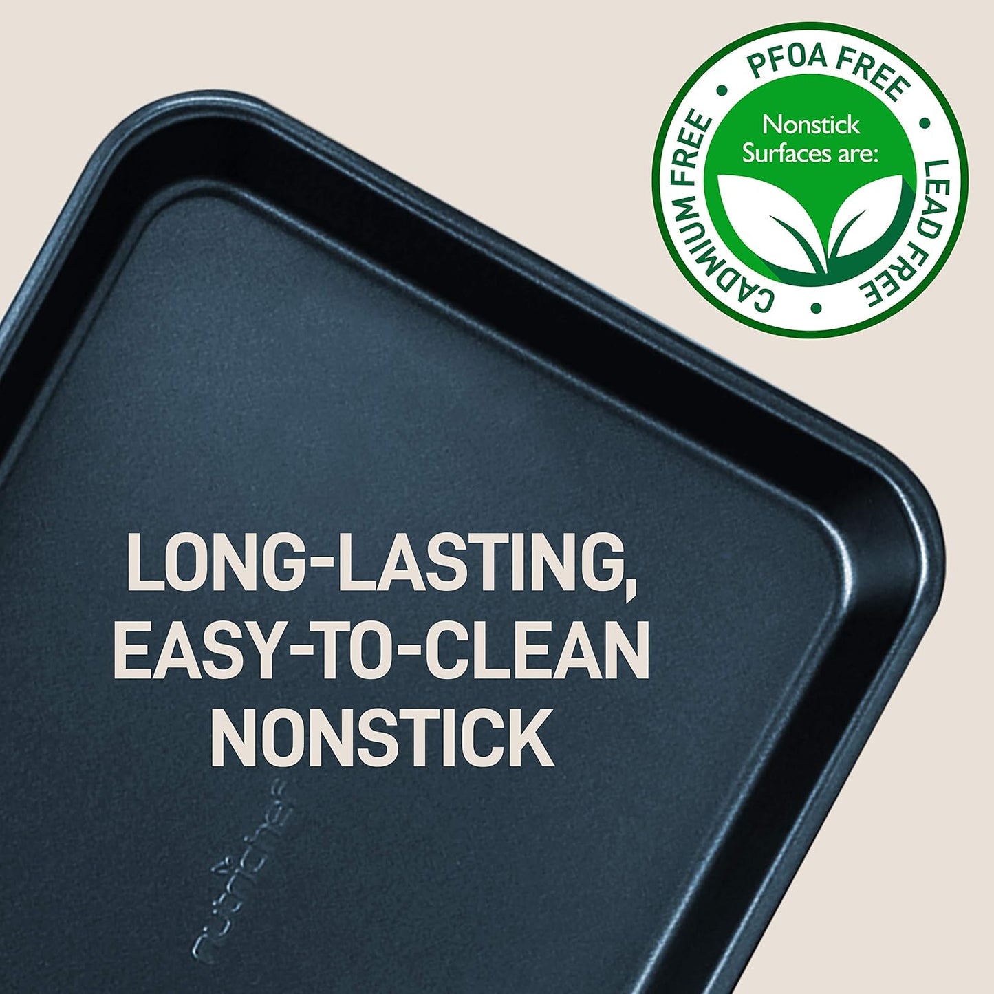 NutriChef Non-Stick Cookie Sheet Baking Pans - 2-Piece Oven Trays with Superior Coating | 15" x 11" & 13" x 9" Sizes, Dishwasher Safe