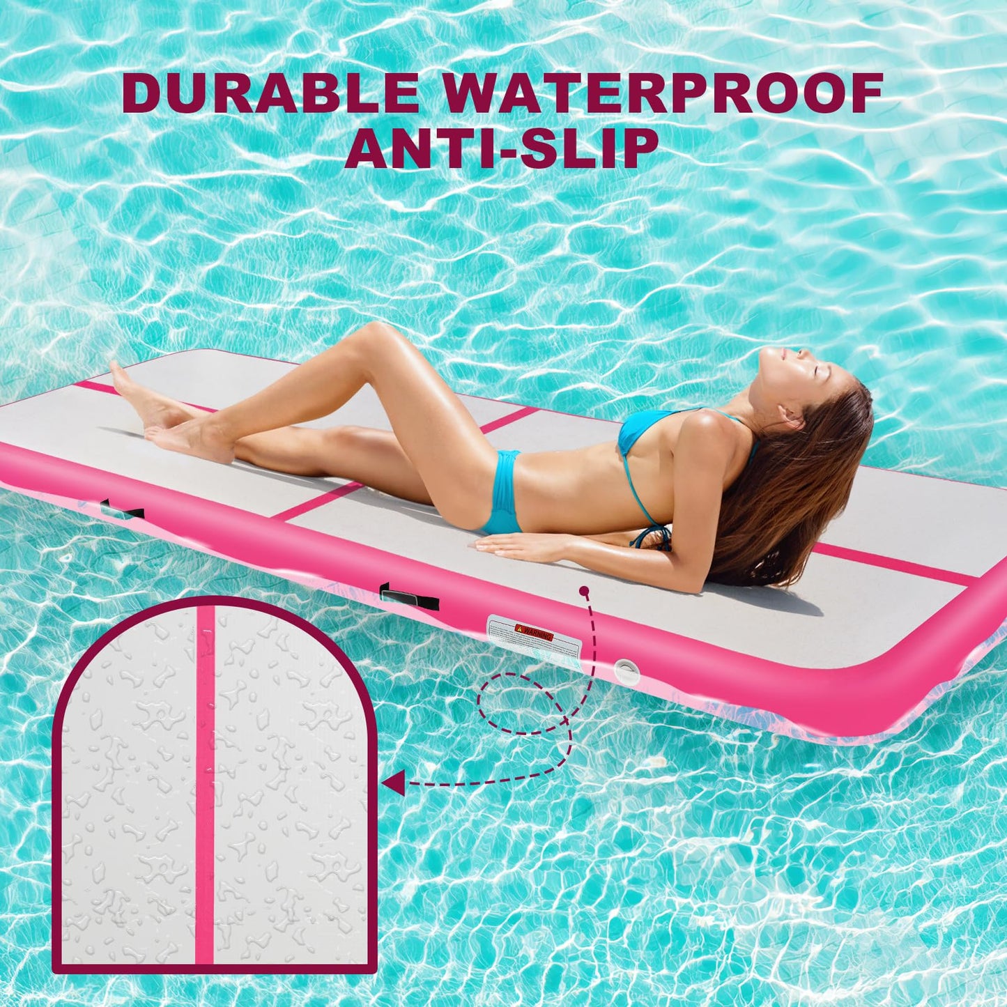 10FT Inflatable Air Gymnastics Mat Training Mats 4inches Thickness Inflatable Tumble Track for Home Use/Training/Yoga/Cheerleading/Water with Pump