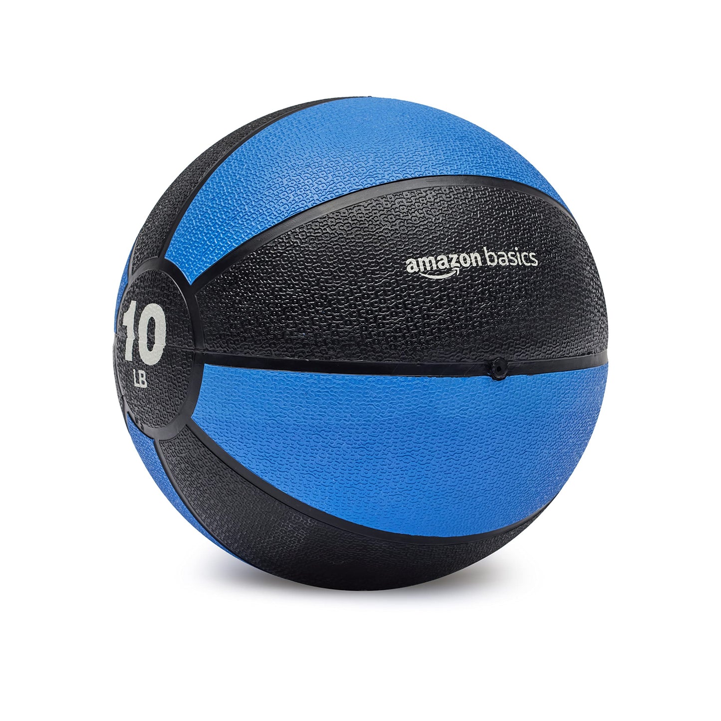 Amazon Basics Weighted Medicine Ball for Core Strength, Strength Training, Full-Body Workouts and Balance Exercises, 10 Pounds, Blue/Black, 9.3 inches