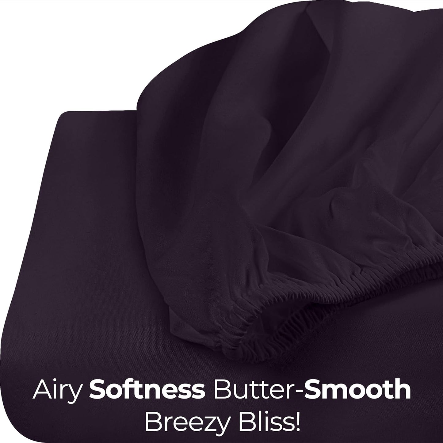 Utopia Bedding Twin Fitted Sheet - Soft Microfiber - Deep Pocket Design - Fade Resistant - Purple