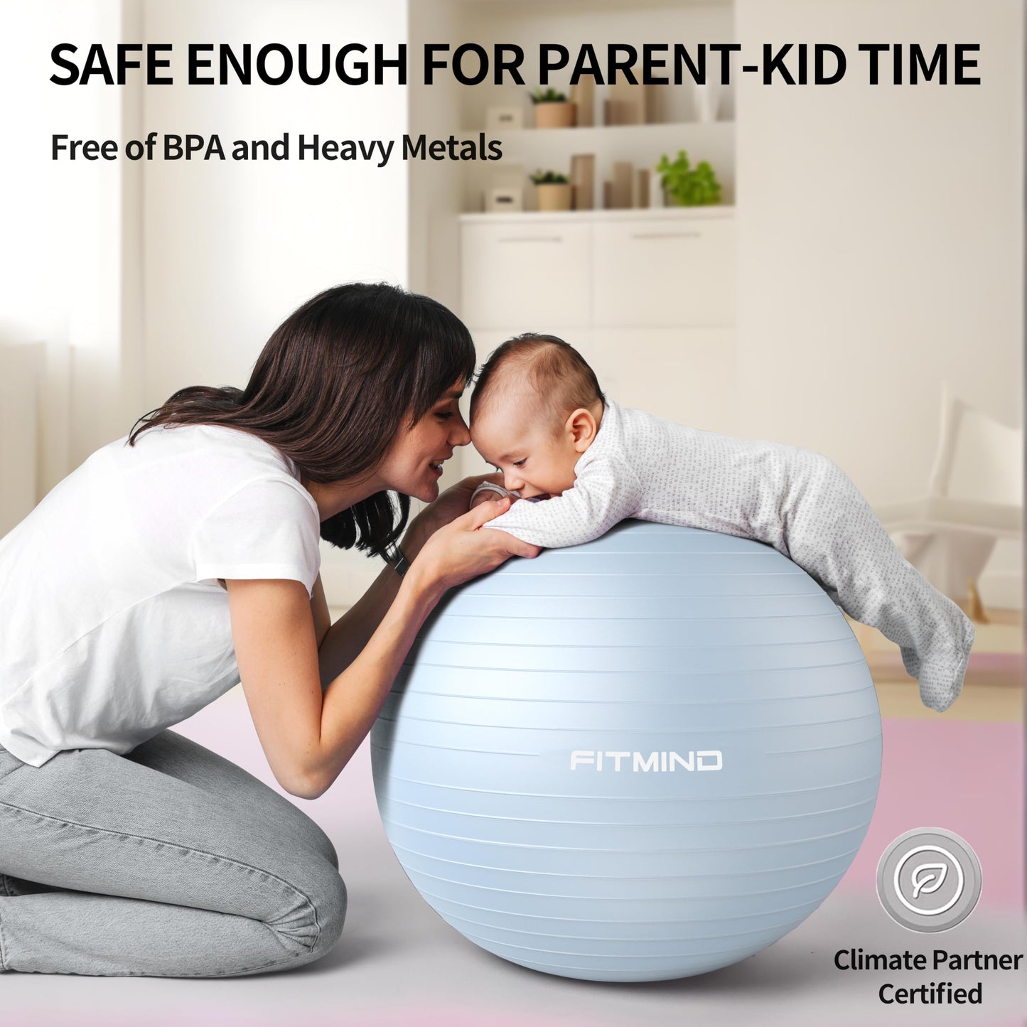 FITMIND_ Extra Thick Exercise Ball Yoga Ball 22in/26in/30in for Workout Pregnancy Stability,Anti-Burst and Slip Resistant Swiss Ball with Pump for Yoga, Pilates, Fitness,Birthing,Physical Therapy