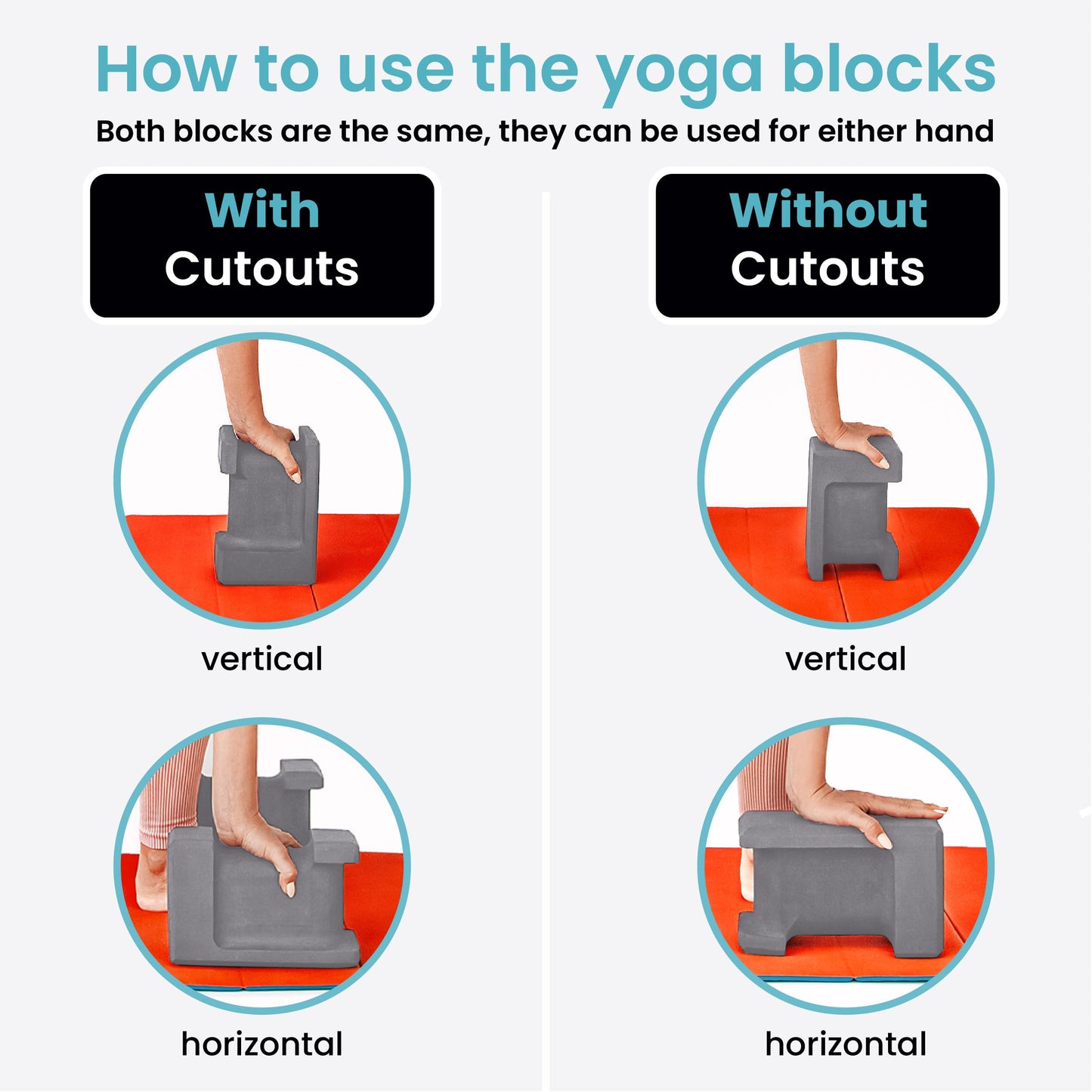 Lumia Wellness Ergo Yoga Blocks, Relieve Wrist Pain, Improve Comfort and Grip, Contoured Design, Pilates Exercise Balance & Stretching