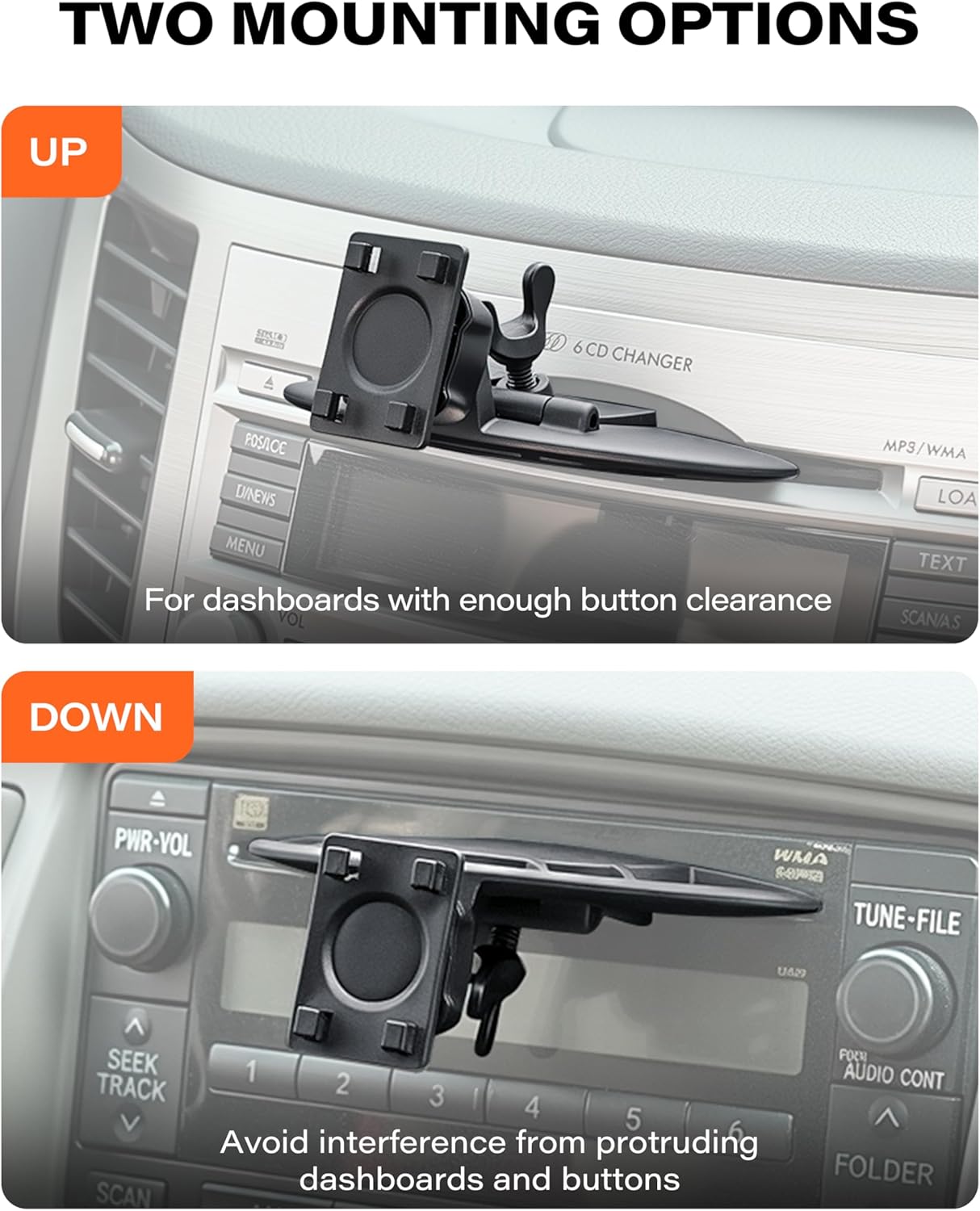 1Zero 360 7-11 Inch CD Slot Mount for CarPlay Screen, Rotation Tool-Free Installation CarPlay CD Mount Compatible