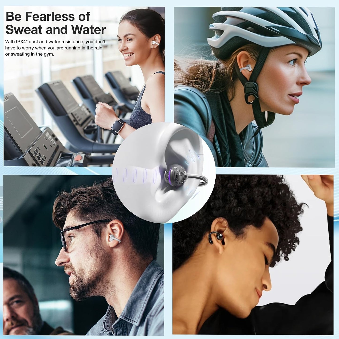 4.6G 31H 5.4 THINKAR SoraClips Open Ear Earbuds, Ultra Lightweight Clip On Headphones, Playtime AI ENC Wireless