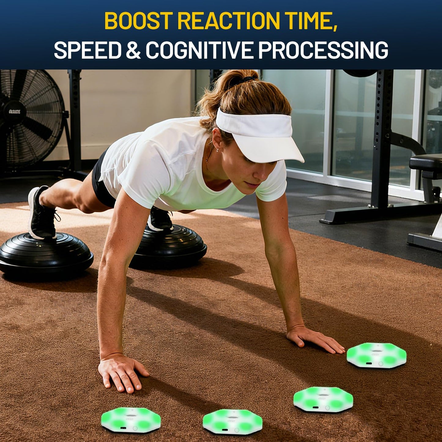 Sports Reaction Agility Lights Training Kit - Professional Reaction Time & Agility Training System with LED Light Modules for Athletes, Physical Therapists, Coaches, and Fitness Trainers (4)