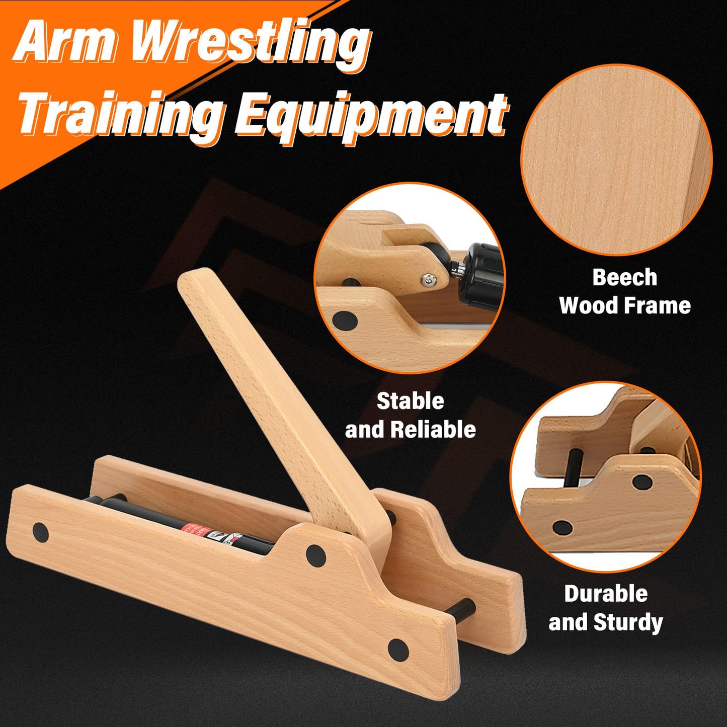 Arm Wrestling Training Equipment Forearm Strengthener with 12 Adjustable Resistance Levels, Arm Strength Trainer for Home Gym Equipment, Professional & Non-Professional