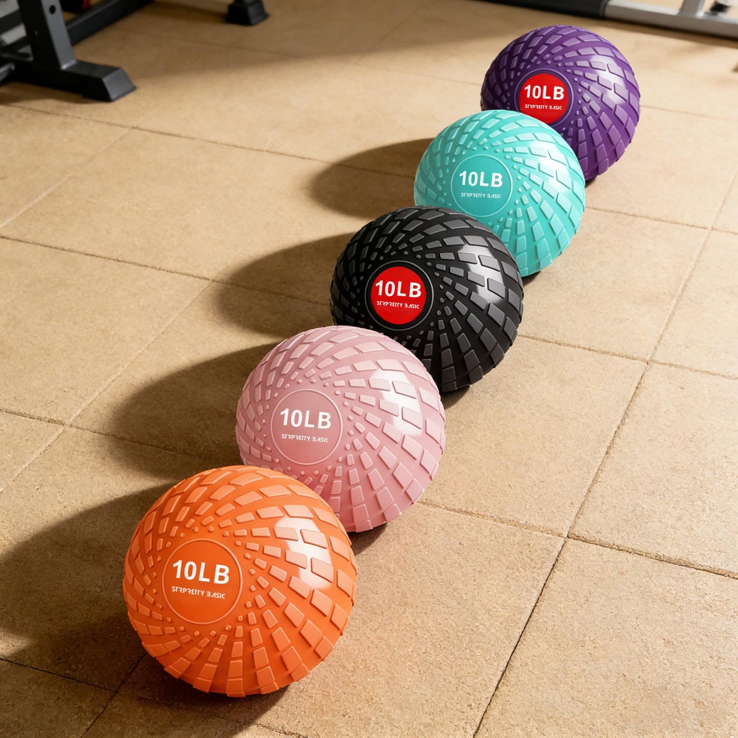 STRPRETTY BASIC Medicine Ball 10 lbs Slam Ball Weighted Balls for Exercise Strength and Crossfit Workout (Dynamic Black)