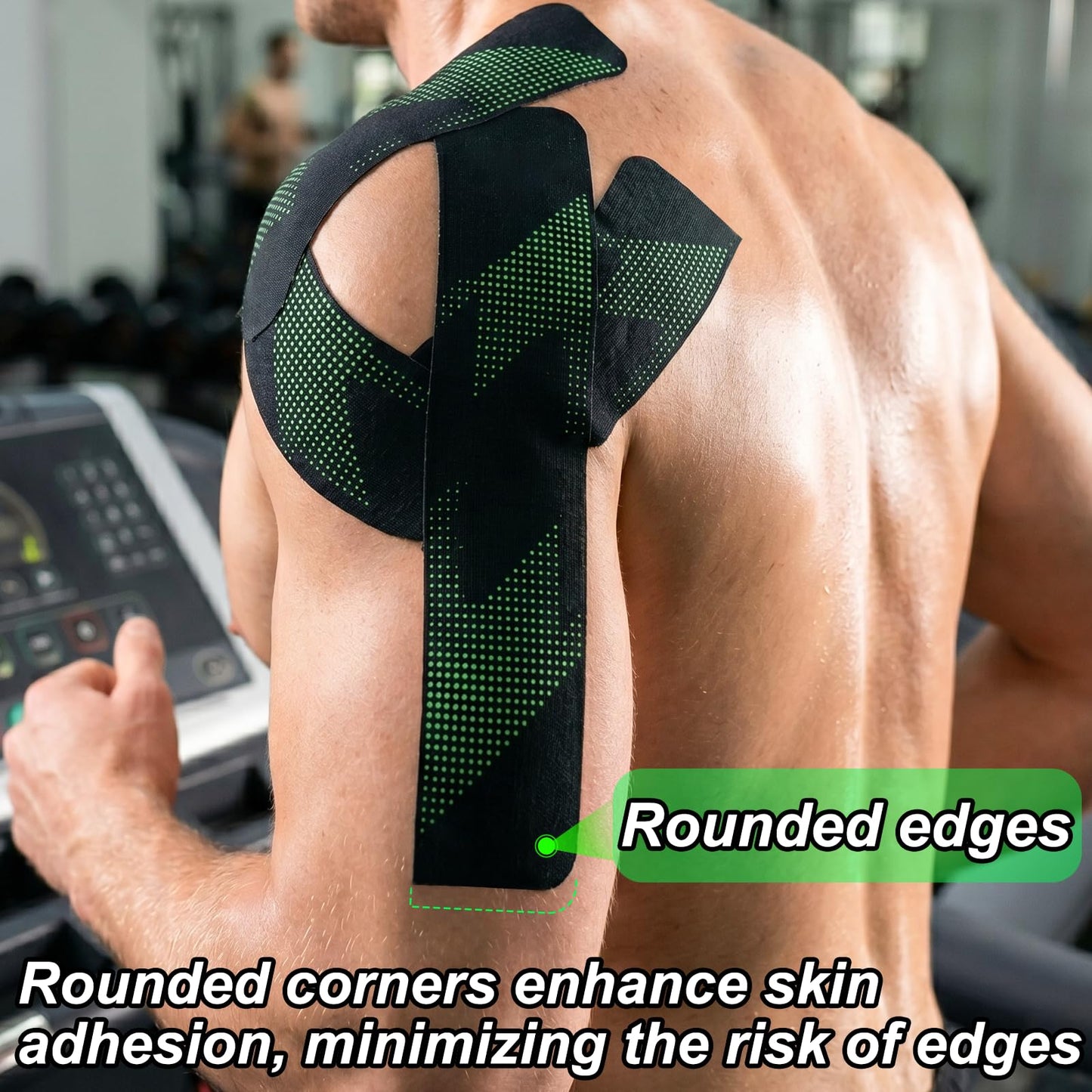 Kinesiology Tape Precut Strips1.5INX16.4ft (40 Strips) – Original Elastic Waterproof Athletic Tape for Muscle Support, Pain Relief for Shoulder Knee Elbow – Latex Free, Breathable (Black)