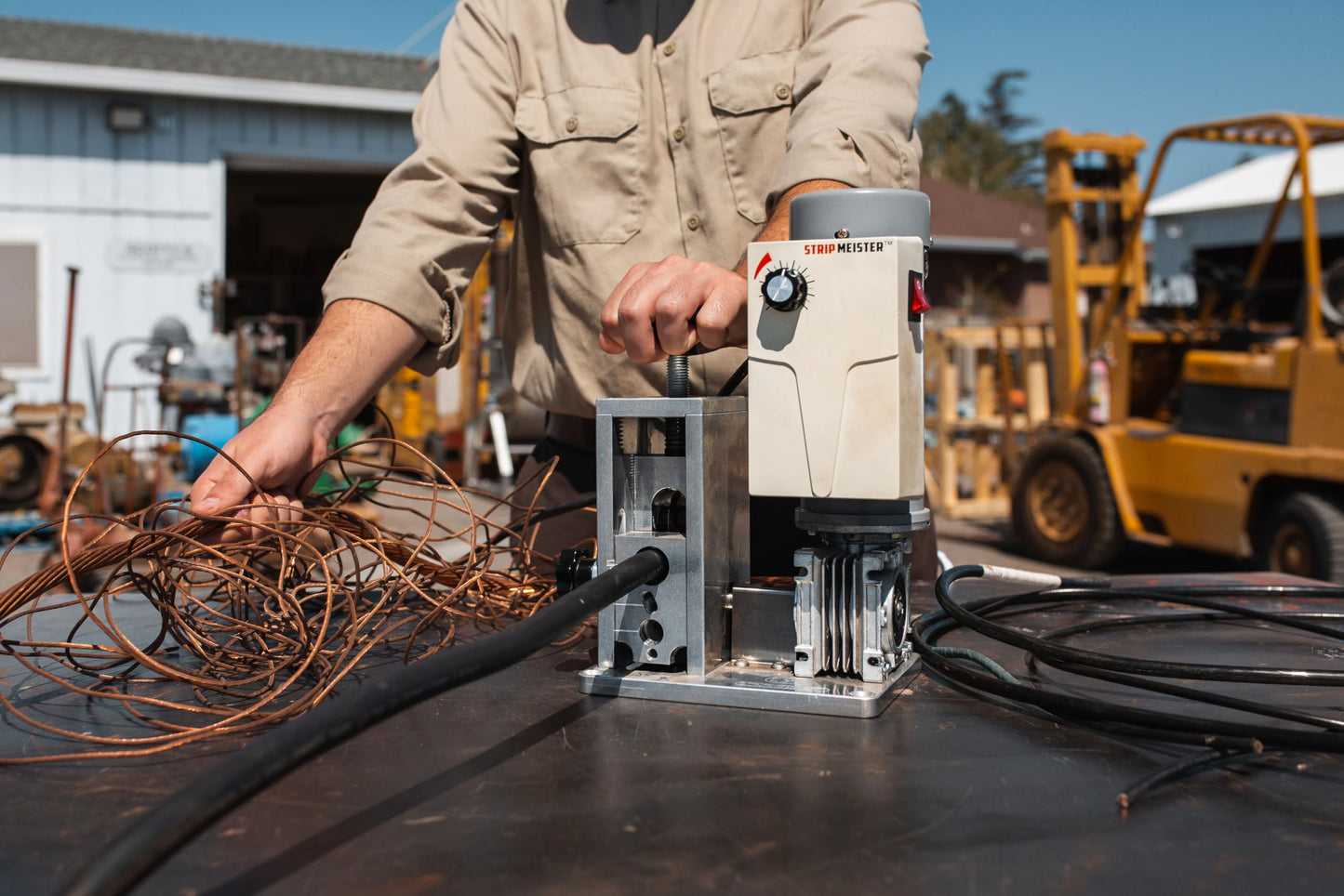 StripMeister E350x Electric Automatic Wire Stripping Machine – Wire Size Up To Ø1", Jam-Free, Ultra Fast Scrap Wire Stripper with Ultra Grip Feeders for Copper Wires