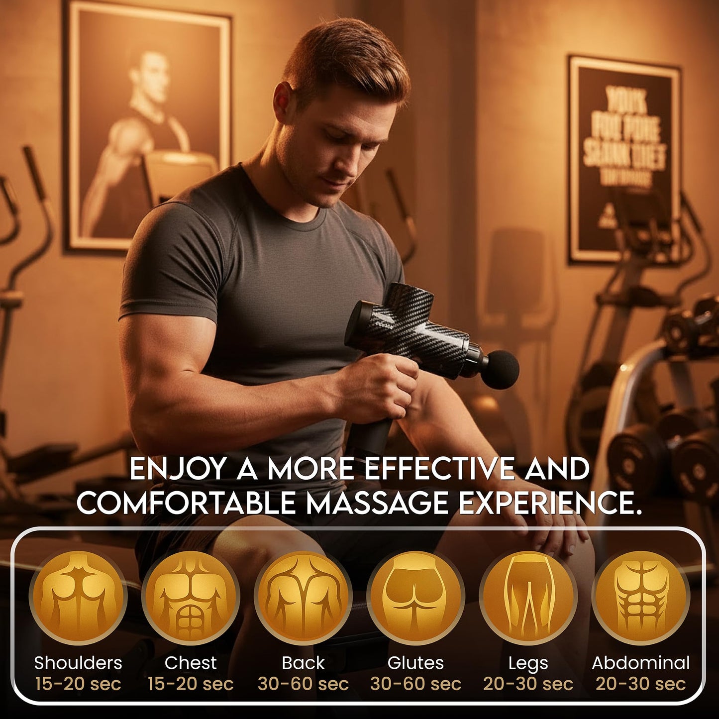 Reserve Gifts Co. Massage Gun Gift with Carrying Case - Deep Tissue Back Massager for Pain Relief with 6 Percussion Relaxation Heads - Silent Brushless Motor, for Wife, Mother, Dad, Husband (Black)