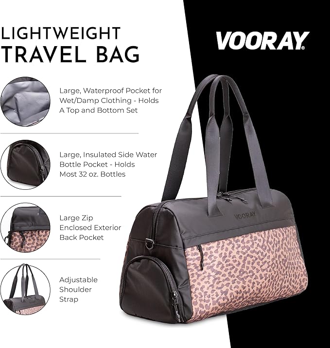 Vooray 25L Trainer Duffel Bag ??Lightweight Travel Duffel for Women and Men with Shoe Pocket, Workout Bag, Weekender for Overnight, Football, Traveling, or Hospital Use