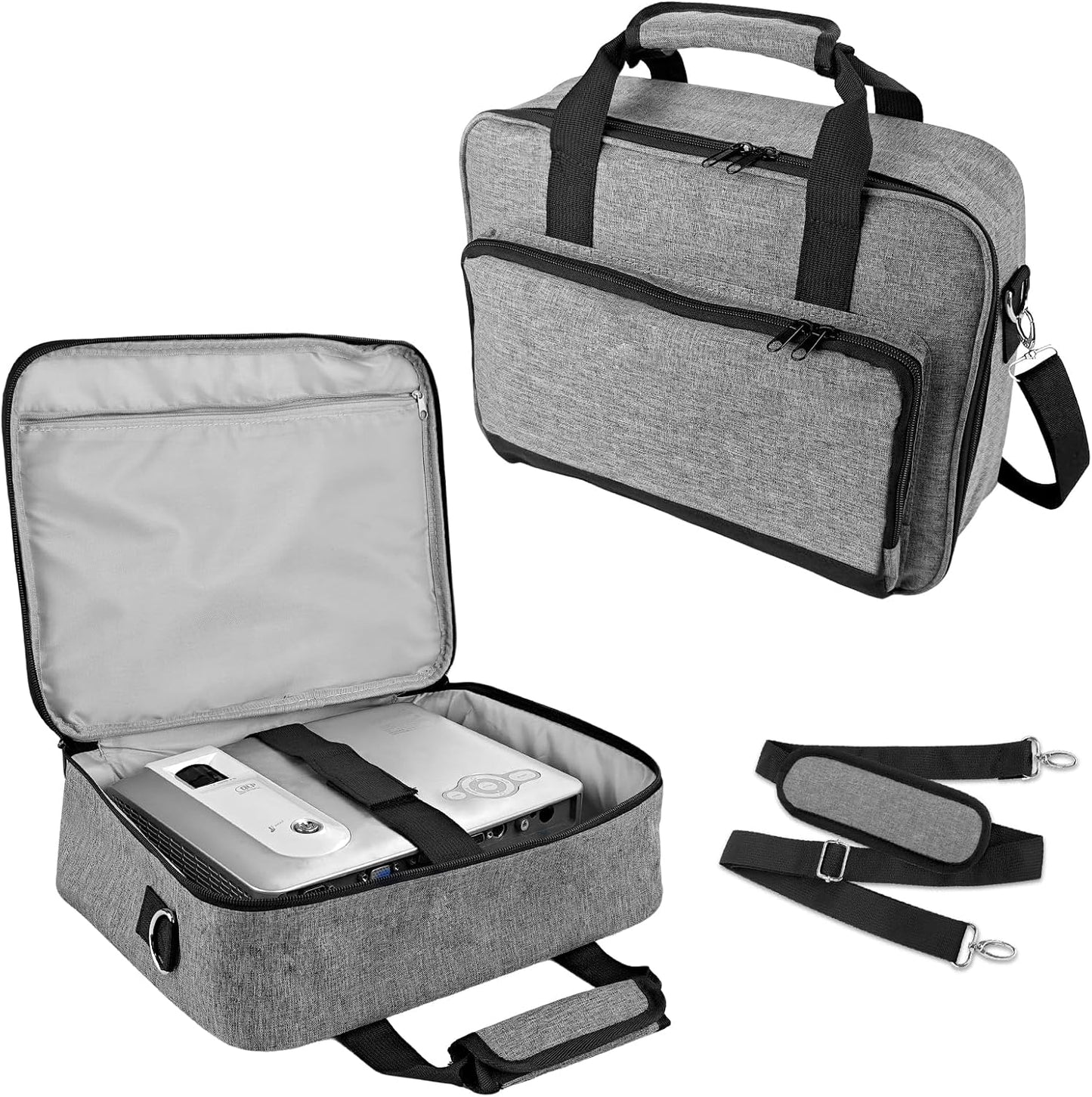 14" 11" 4" ZKOO Projector Carrying Case, Projector Bag Compatible with Most Projectors, Includes Storage Pockets