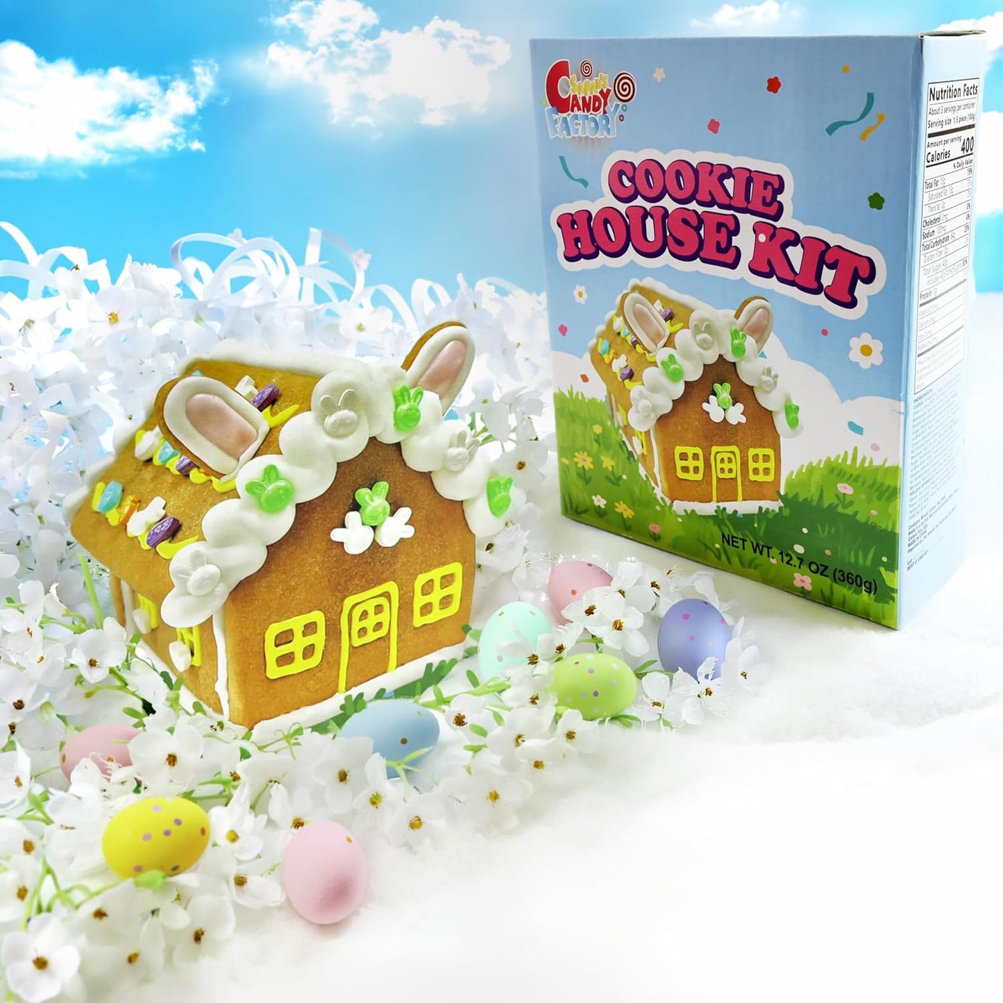 Spring Cookie Decorating Kit by Bunny House - Fun DIY Activity with Icing & Candies | Pre-Baked Panels Included