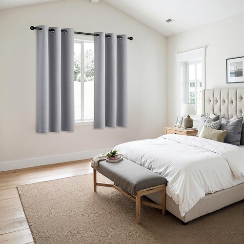 MIULEE Light Grey Blackout Curtains - Thermal Insulated Room Darkening Drapes | 54 Inch, 2 Panels