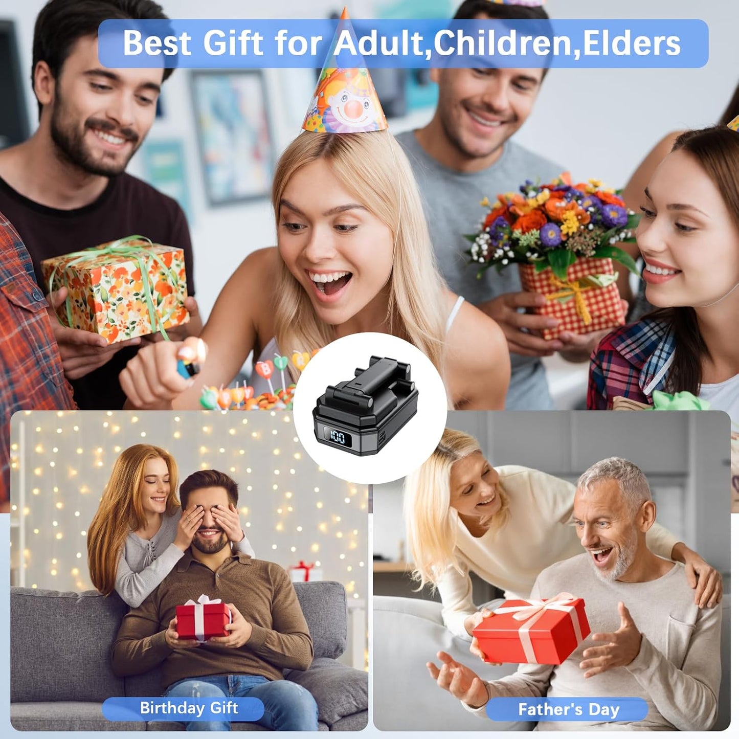 buwy 8 Gifts for Men Women, Cell Phone Stand with Wireless Bluetooth Speaker and RGB Ambient Light, Anti-Slip Base HD