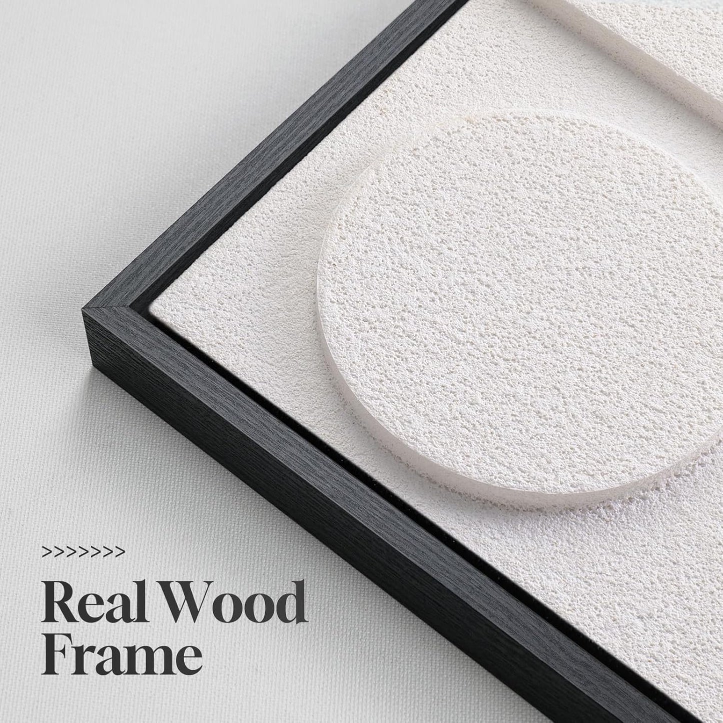 Regine Switzerland Large 3D Textured Framed White Abstract Wall Art - Modern Geometric Design 30x30 In