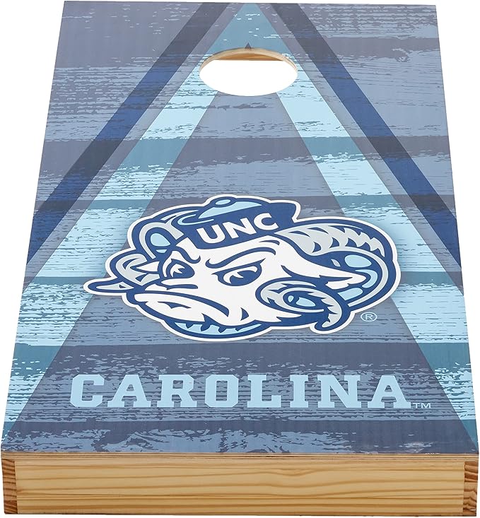 Wild Sports NCAA College 2' x 4' Wood Direct Print Tournament Cornhole Set, 8 Bean Bags, Vintage Triange Design - Tailgate, Outdoor, Backyard
