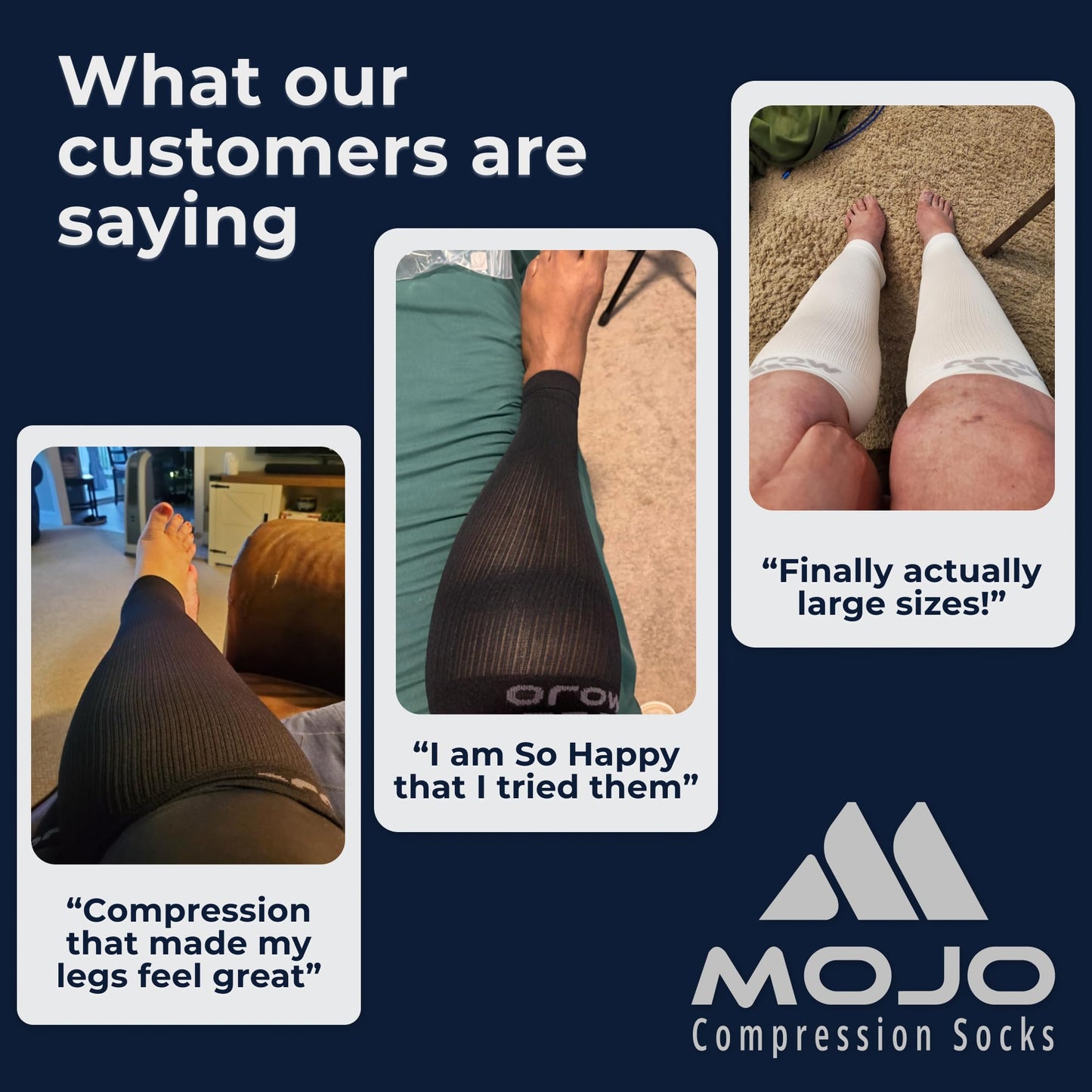 Mojo - Compression Socks Footless for Women and Men 20-30mmHg - Extra Wide Calf Compression Sleeve for Lymphedema, Varicose Veins Circulation - Black, 5X-Large - A604