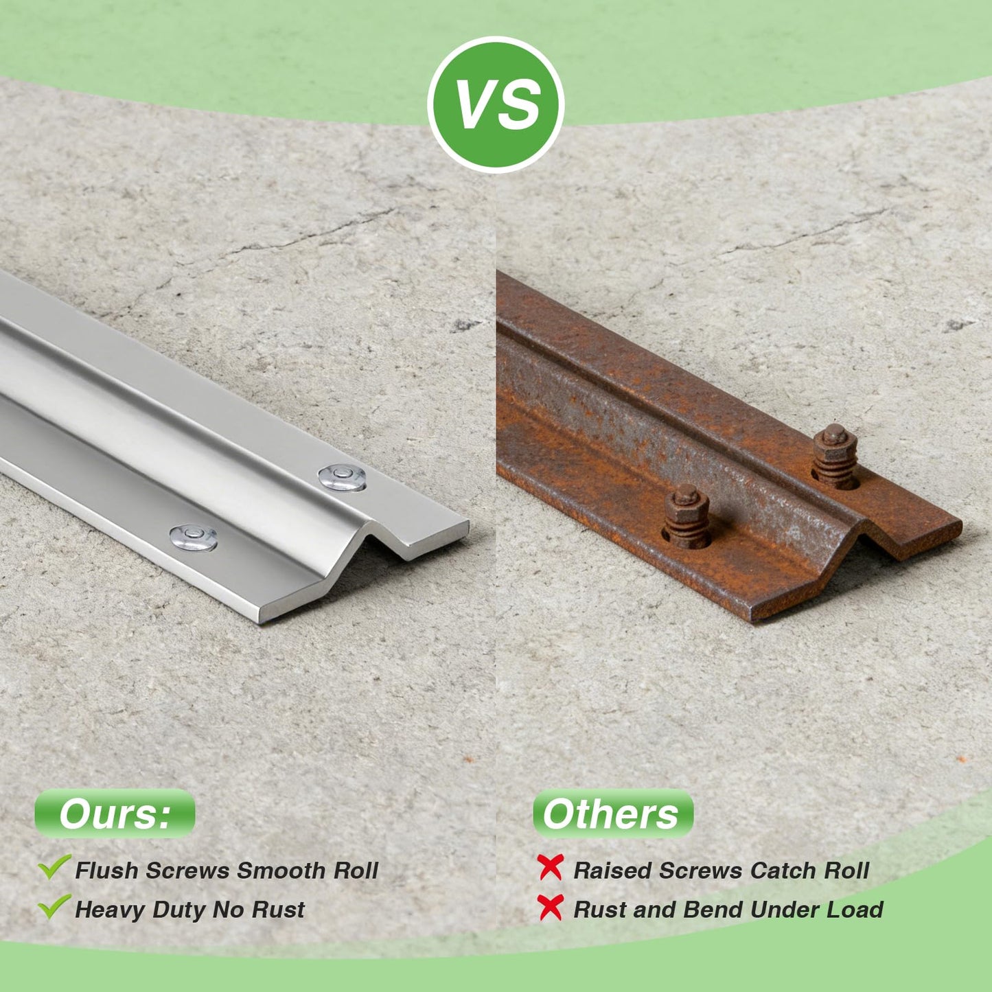 24 ft Galvanized V Track, 6 x 4 ft Sections, Inverted V Track for 1" OD V-Groove, Sliding Gate Rollers, Heavy Duty Driveway Sliding Gate Track, Includes Stainless Steel Hammer Drive Anchors