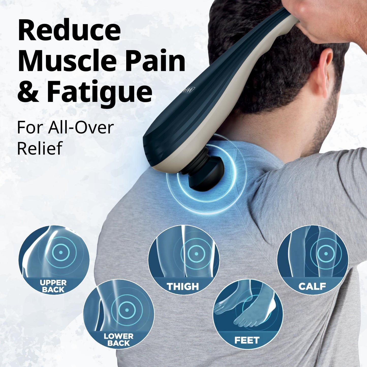 Wahl Deep Tissue Corded Long Handle Percussion Massager, Handheld Therapy with Variable Intensity to Relieve Pain in the Back, Neck, Shoulders, Muscles, & Legs, FSA Eligible, Model 4290-300