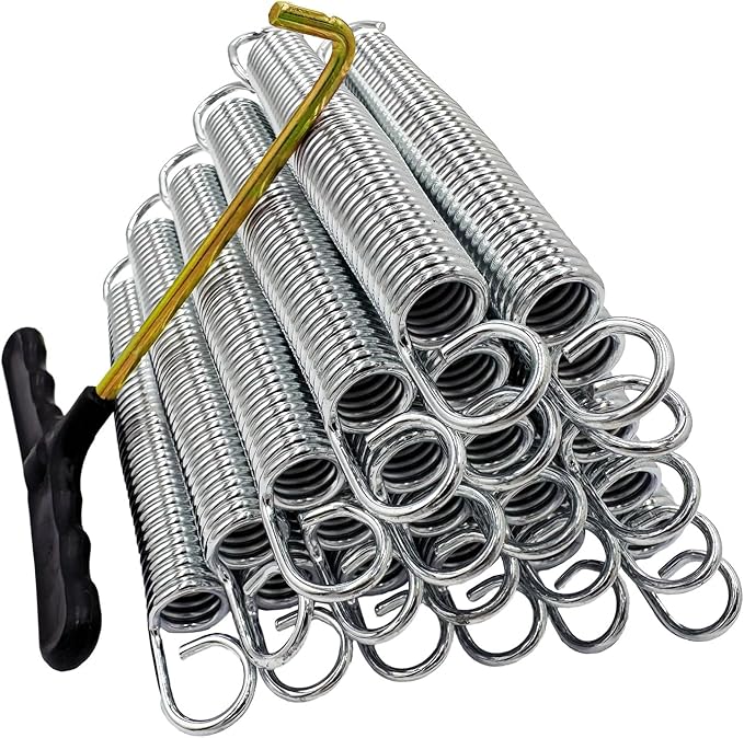 ZhenT Trampoline Springs Heavy Duty Galvanized 60Si2Mn Trampoline Replacement Parts Accessories with Tool,Suitable for Skywalker, JumpKing, Upperbounce, Skybound,20 Pcs Pack