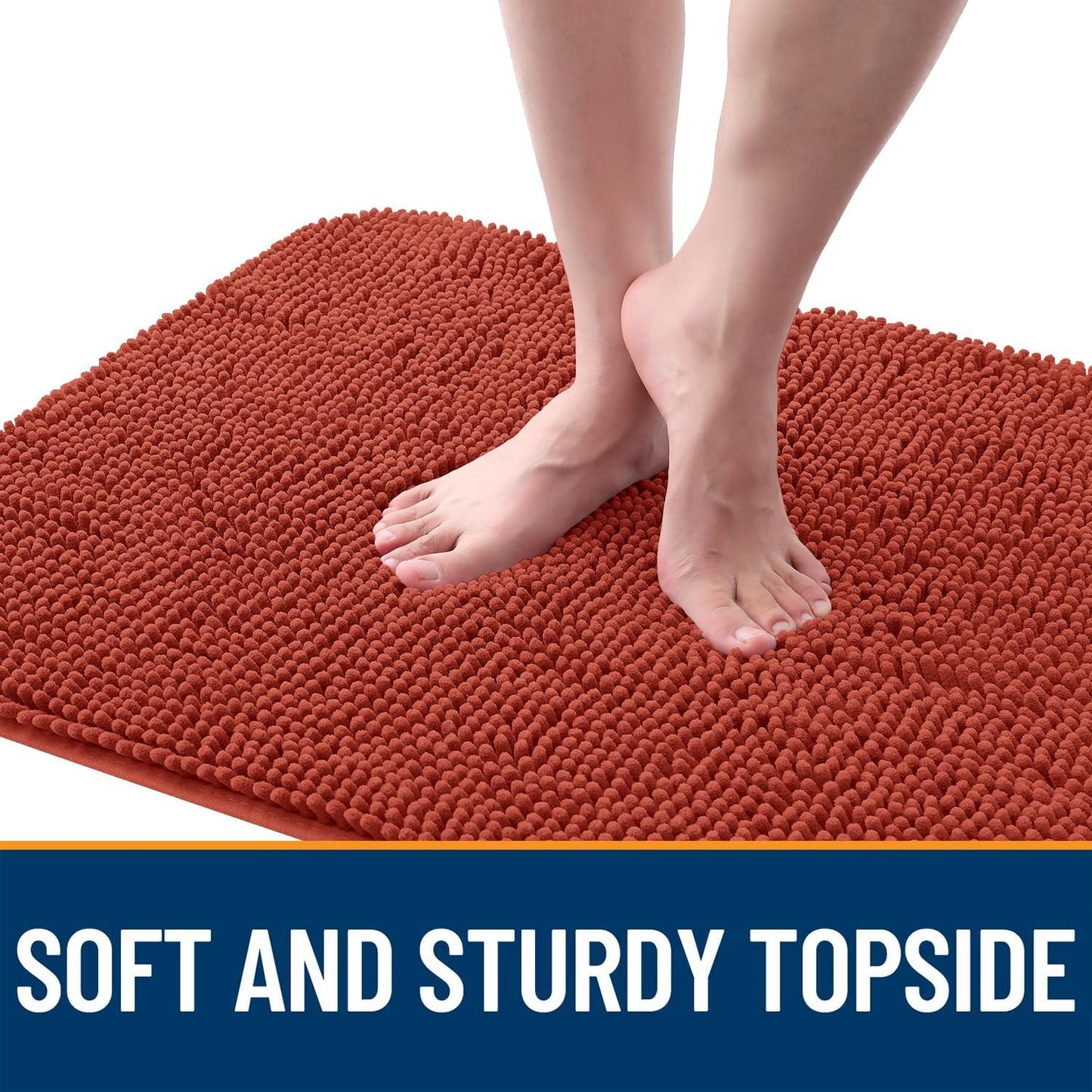 OLANLY Dog Door Mat - Absorbent Non-Slip Washable Doormat for Muddy Paws | 30x17, Maple Red