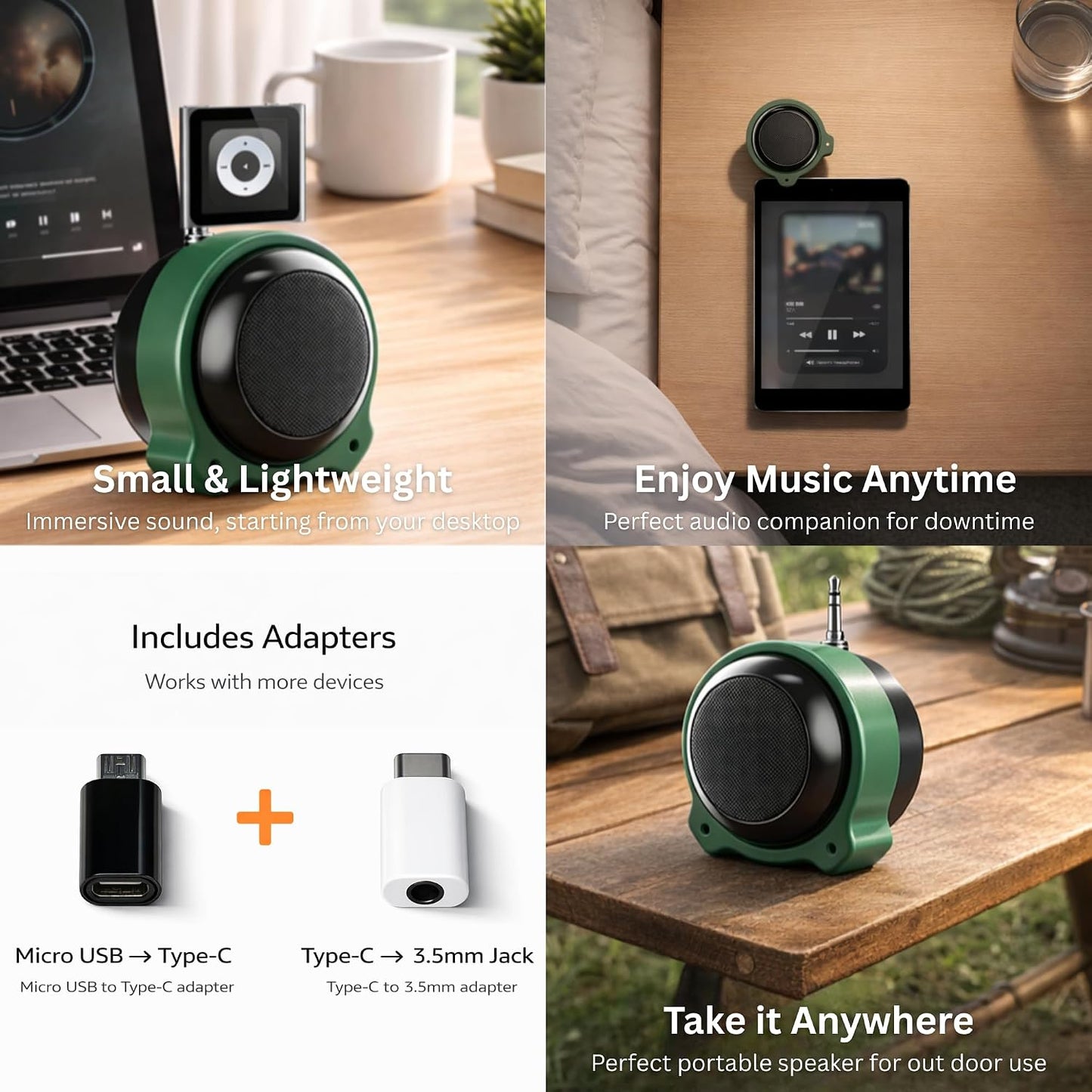 Digipure 3.5mm 5W Mini Wired Speaker with AUX, Portable Speaker with Built-in Battery, Compact Desktop Audio for Phone