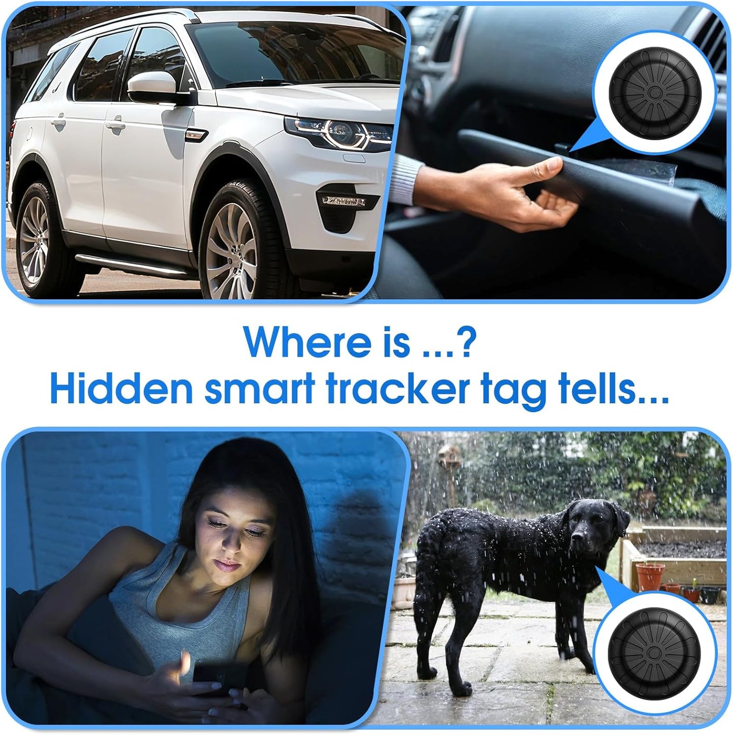 wuaerdy Mini GPS Tracker for Vehicles (Universally for Android & iOS), Hidden Car Location Tracker w/Magnetic Case