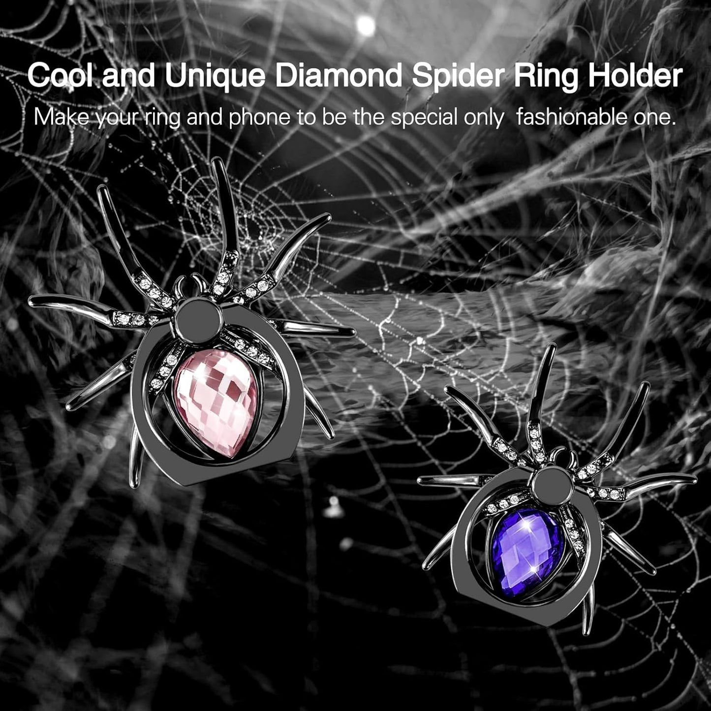 Aircawin 2pcs 4pcs Spider Cell Phone Finger Holder Stand,Cute Cool Phone Ring Holder Stand Animal Phone Grip Kickstand