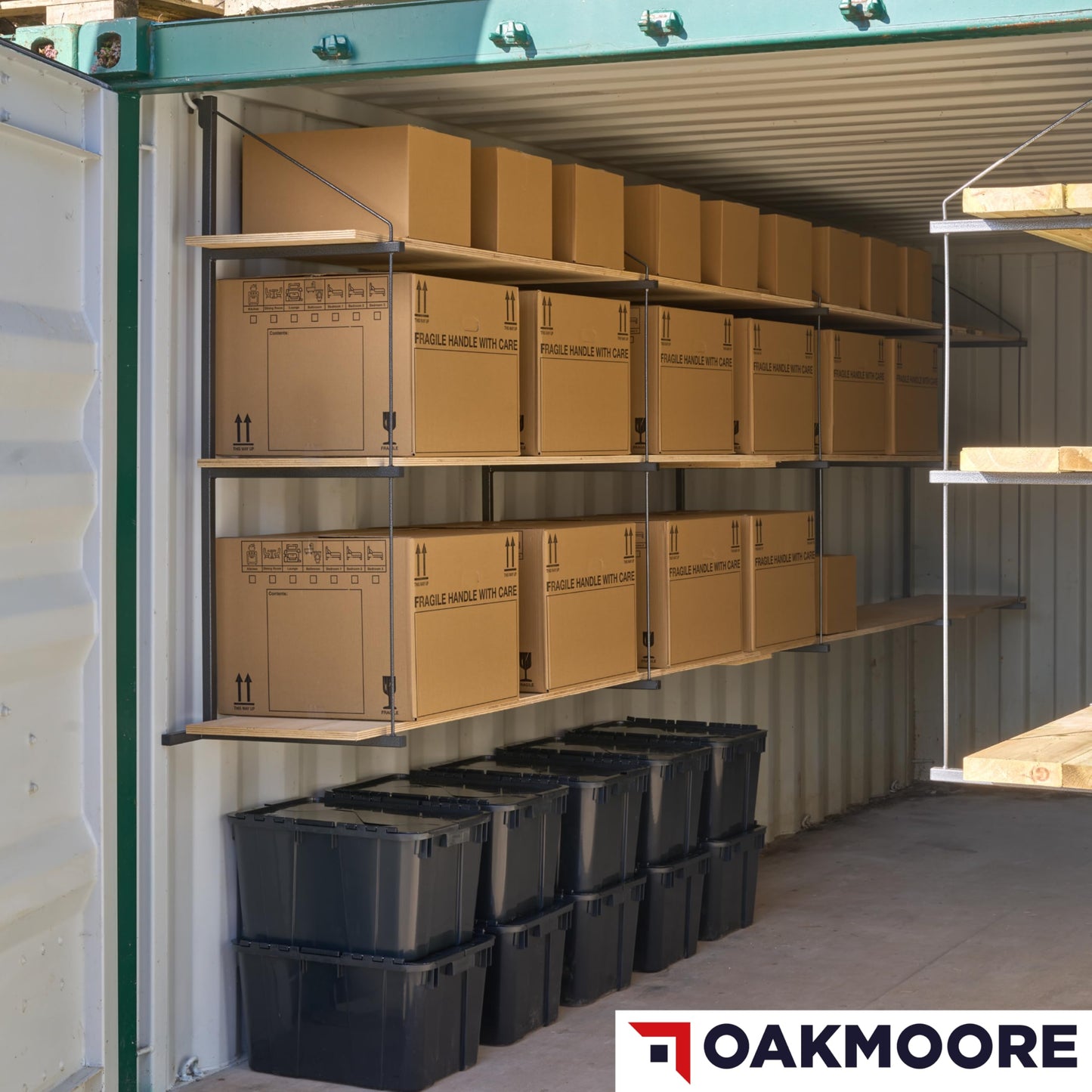 Heavy Duty Shipping Container Shelving, 4 Pack Shipping Container Accessories, Pre Welded Storage Container Shelves, Conex Compatible Shipping Container Brackets
