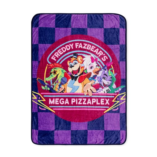 Five Nights At Freddy's Mega Pizzaplex Fleece Throw Blanket | Soft Polyester Cover for Sofa, Bed | 50 x 60 Inches