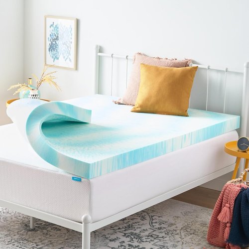 Linenspa 4 Inch Twin Size Gel Memory Foam Mattress Topper - Cooling & Pressure Relieving Design