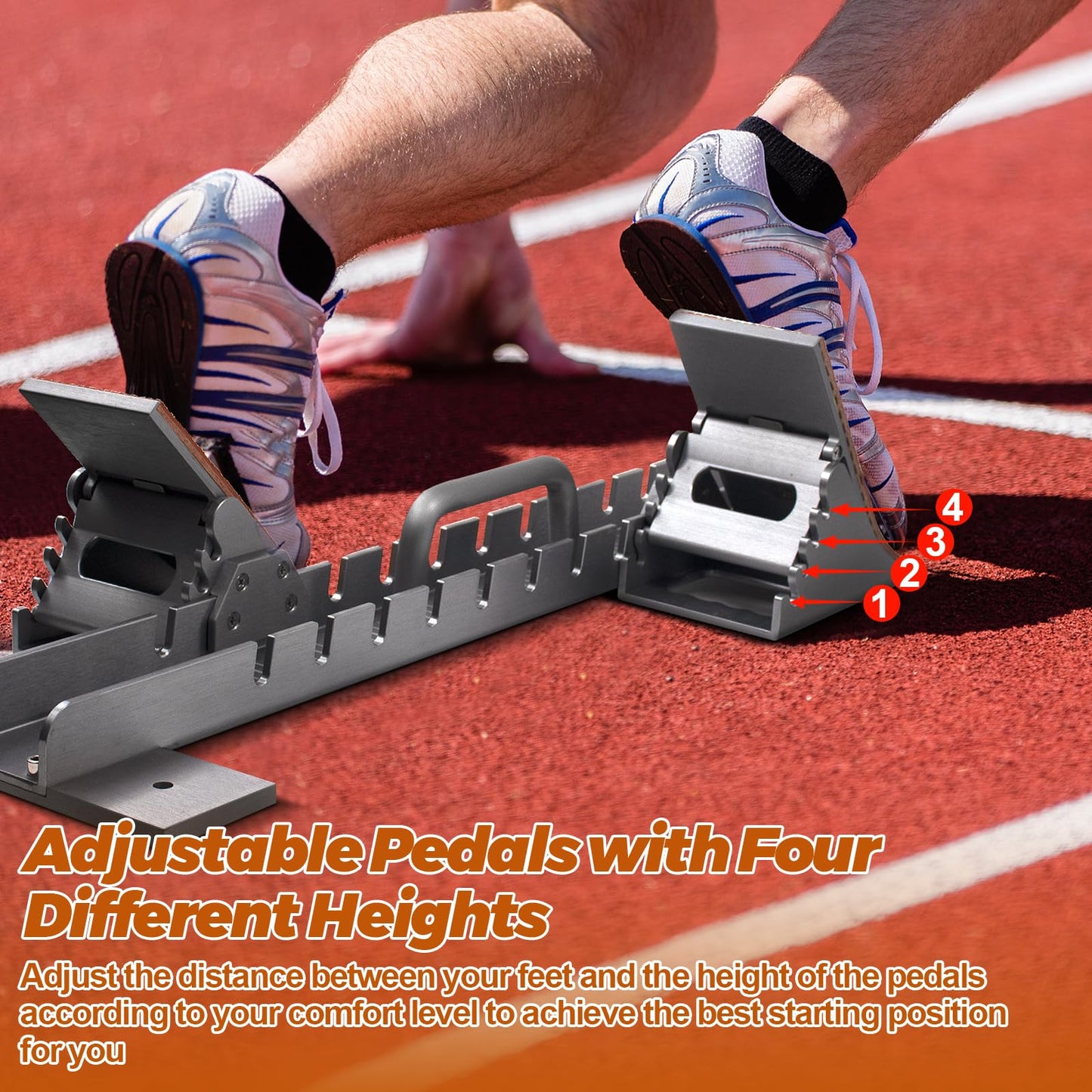 Vaolvpant 35in Starting Blocks with Premium Aircraft-Grade Aluminum 4 Angle Adjustable and Detachable Pedals Ideal for Running Enthusiasts Professional Track and Field Competitions