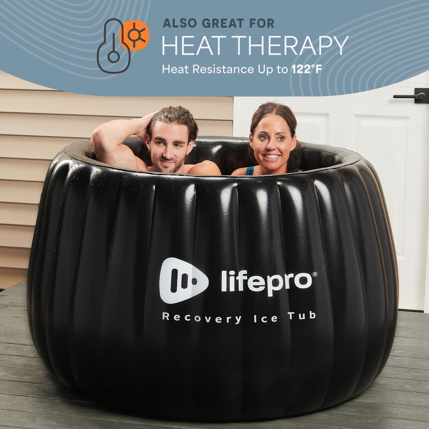 Lifepro 2-Person Portable Ice Bath Tub for Athletes XL - Self-Inflatable Ice Bath Tub for Adults- Foldable Ice Pod Cold Plunge Tub for Outdoor Ice Bath - Durable Ice Plunge Tub for Ice Baths at Home