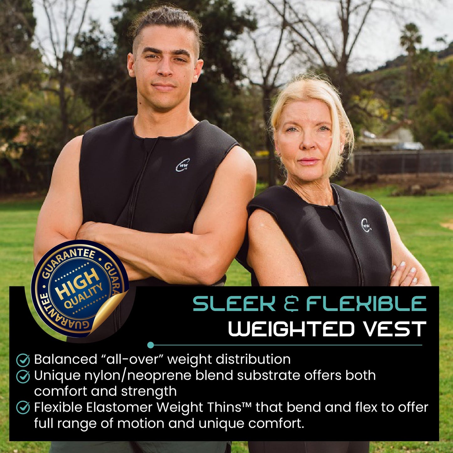 Challenge Weighted Workoutwear - Weighted Workout Vest, Compression Weighted Fitness Pro Vest, Strength Training Weight Vests with ⅛’ Thick Weights, Weight Vest Holds Up to 16 Lbs, Large