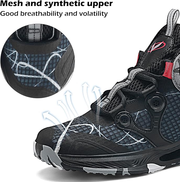VITUOFLY Kids Basketball Shoes Boys Air Cushion Sneakers Girls Mid Top School Hoops Shoes Non-Slip Outdoor Sports Running Gym Comfortable Durable Little Kid/Big Kid
