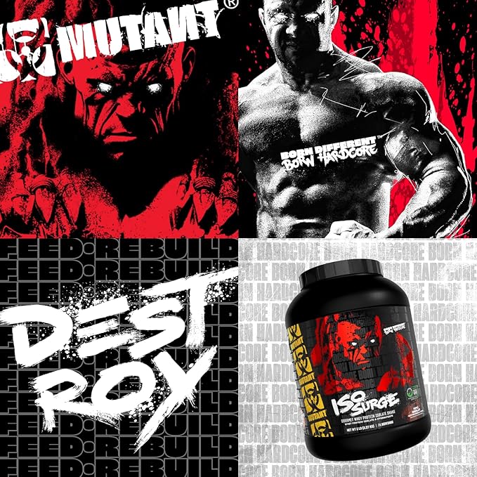 Mutant ISO Surge Whey Protein Isolate Powder Acts Fast to Help Recover, Build Muscle, Bulk and Strength, 5 lb - Peanut Butter Chocolate