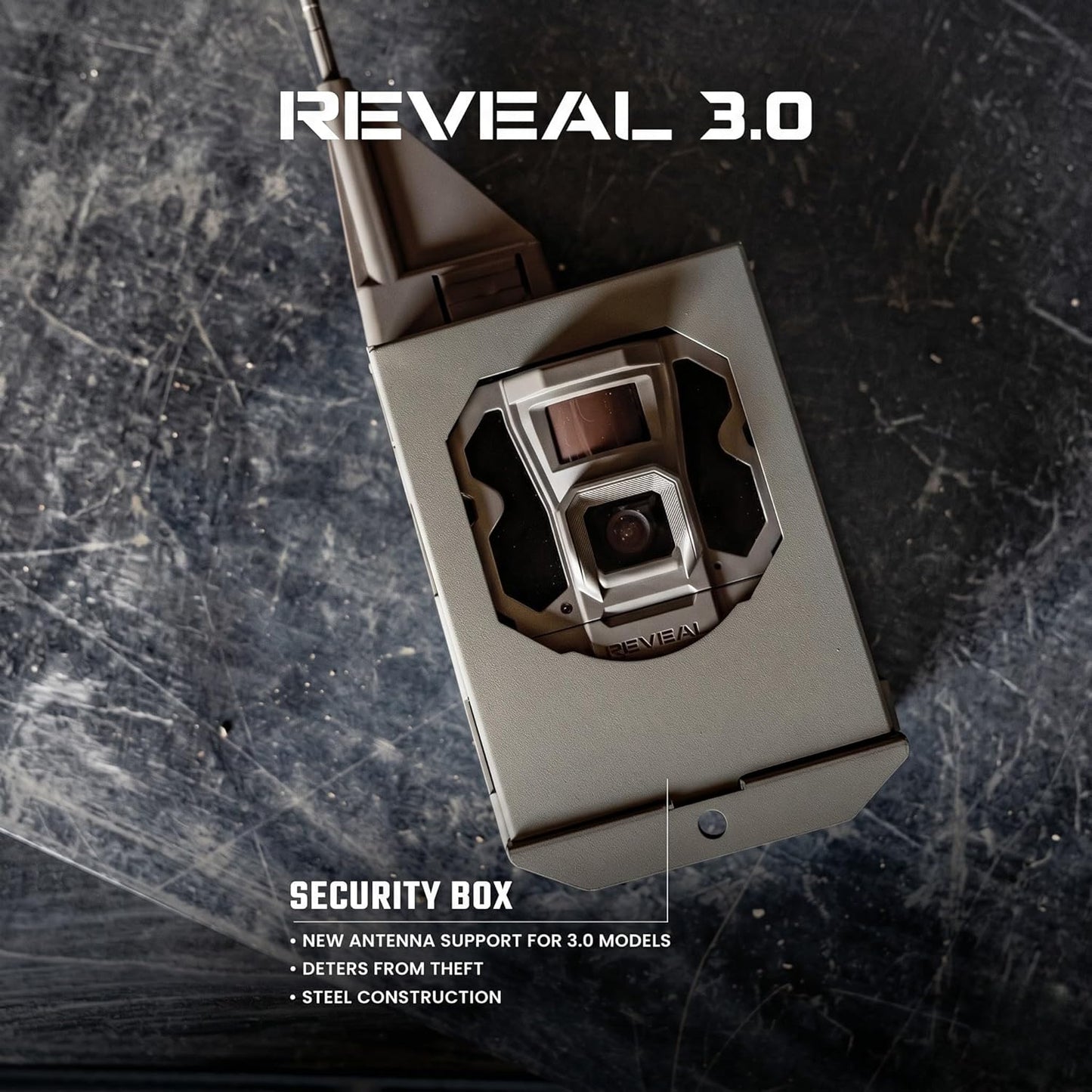 TACTACAM 2.0, 3.0, 3.0, Reveal Security Box Powder-Coated Steel Trail Camera Lock Box, Anti-Theft & Animal Damage